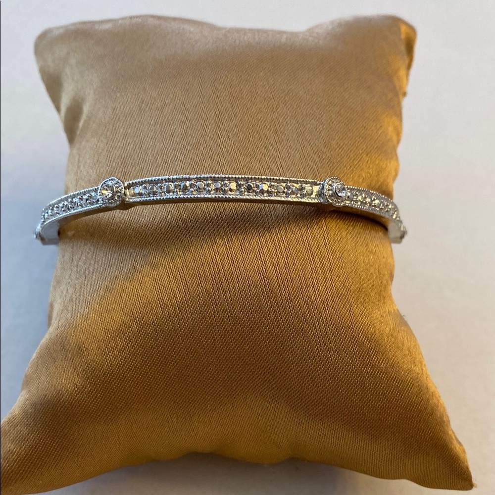 Elegant Silver Tone and Crystal Bracelet